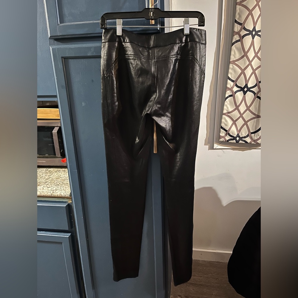 Diane Von Furstenberg Black Faux Leather Pants Size Small - Picture 4 of 4